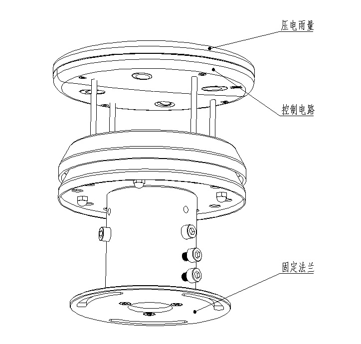 金屬款壓電雨量計產品結構圖